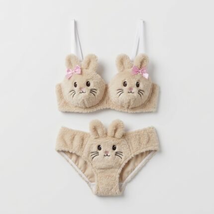 Cute Cartoon Cat Bra & Panty Set