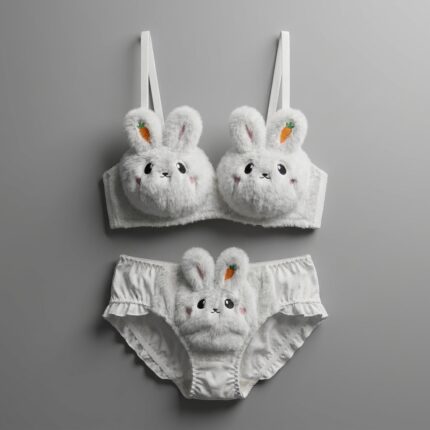Cute Cartoon Rabbit Bra & Panty Set